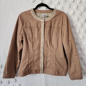 Chico's Light Brown Jean Jaket